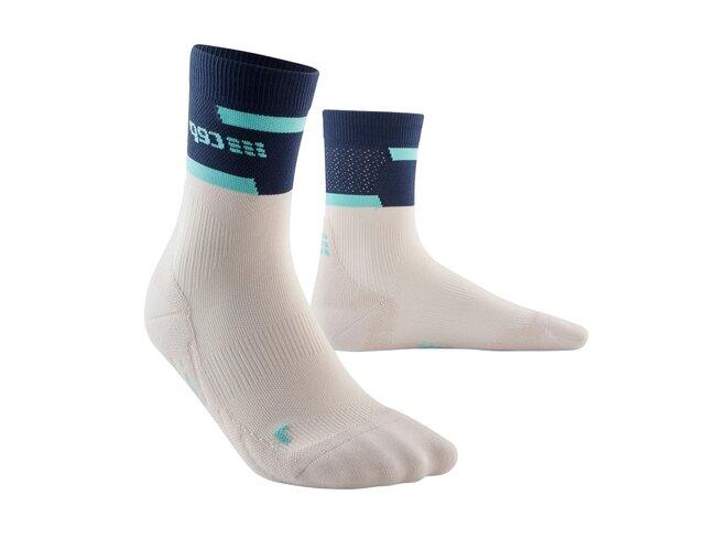 Kompresné ponožky CEP Mid cut socks V4 men off white