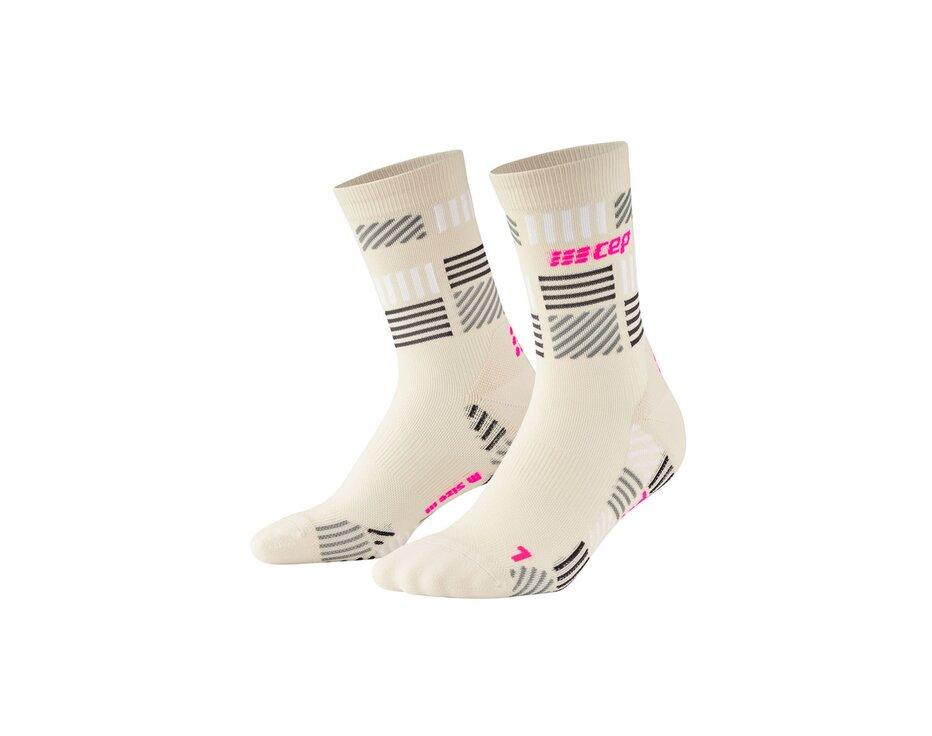 Bežecké ponožky CEP The Run Mid Cut Socks men pink