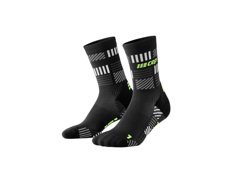 Bežecké ponožky CEP The Run Mid Cut Socks men neon yellow