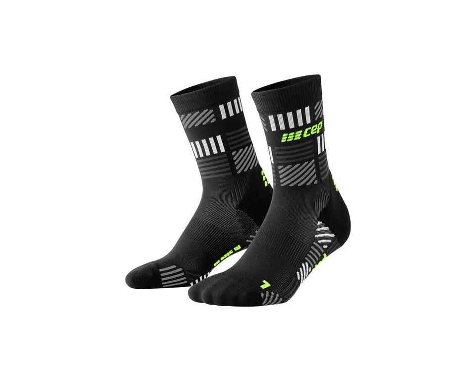 Bežecké ponožky CEP The Run Mid Cut Socks men neon yellow