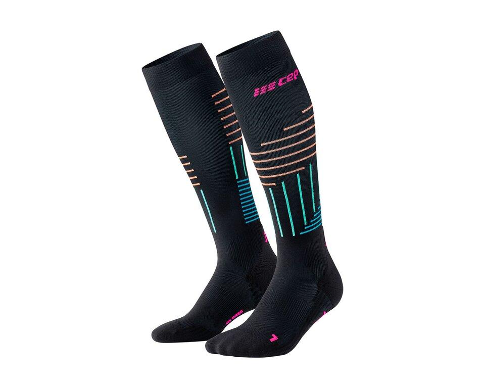 Kompresné podkolienky CEP The Run Socks men neon pink