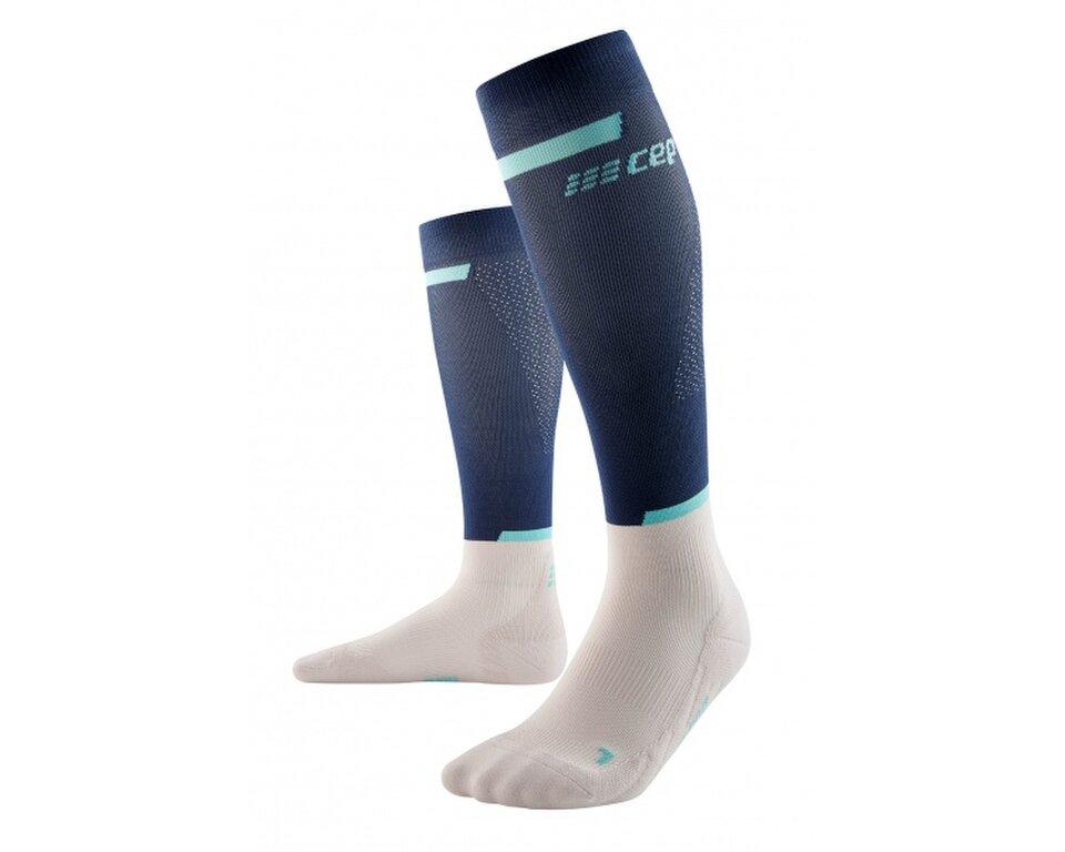 Kompresné podkolienky CEP The Run Socks men blue/off white