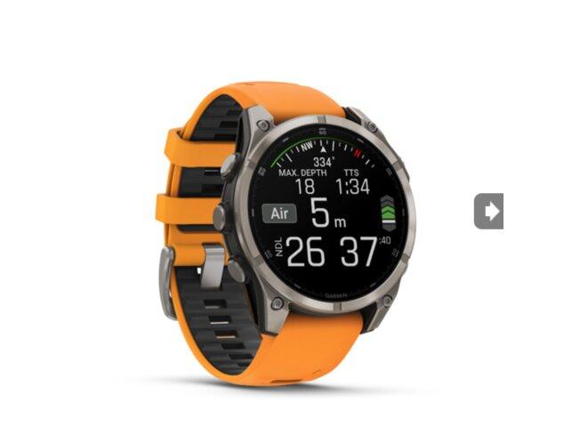 Garmin Fenix 8 47mm, Sapphire, Titanium, spark orange band