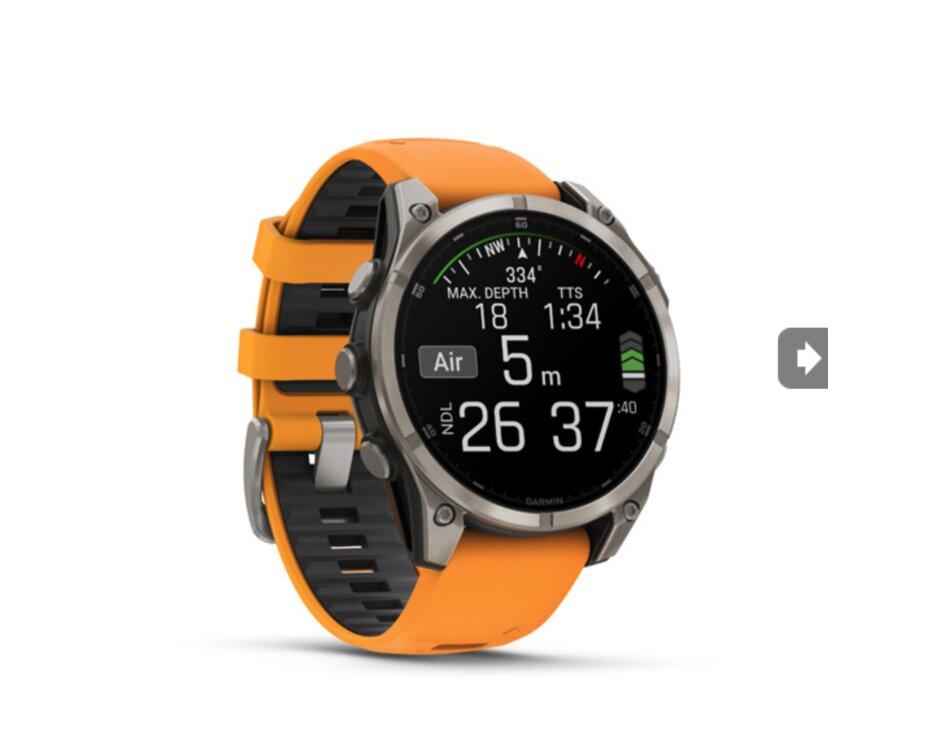 Garmin Fenix 8 47mm, Sapphire, Titanium, spark orange band