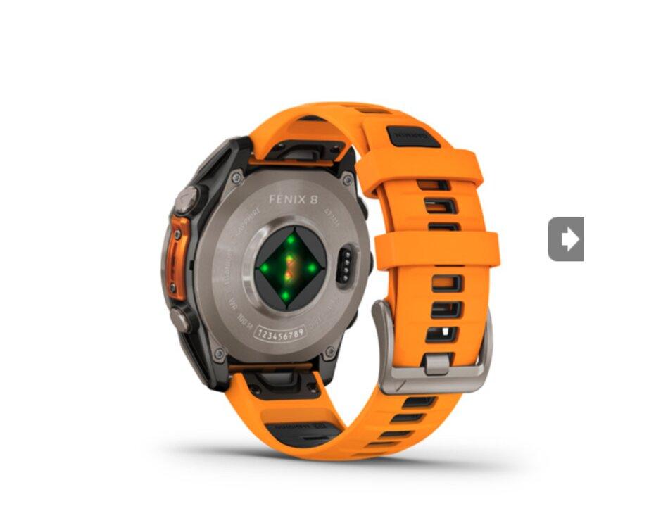 Garmin Fenix 8 47mm, Sapphire, Titanium, spark orange band