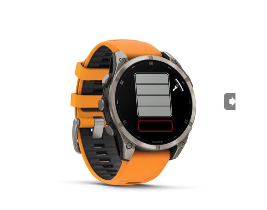 Garmin Fenix 8 47mm, Sapphire, Titanium, spark orange band