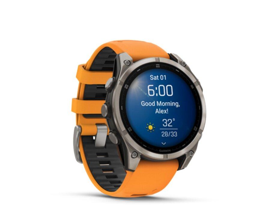 Garmin Fenix 8 47mm, Sapphire, Titanium, spark orange band