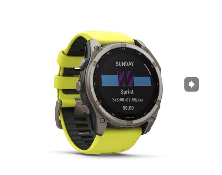 Garmin Fenix 8 51mm, Solar, Sapphire Titanium, Amp Yellow