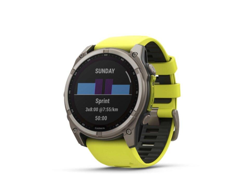 Garmin Fenix 8 51mm, Solar, Sapphire Titanium, Amp Yellow