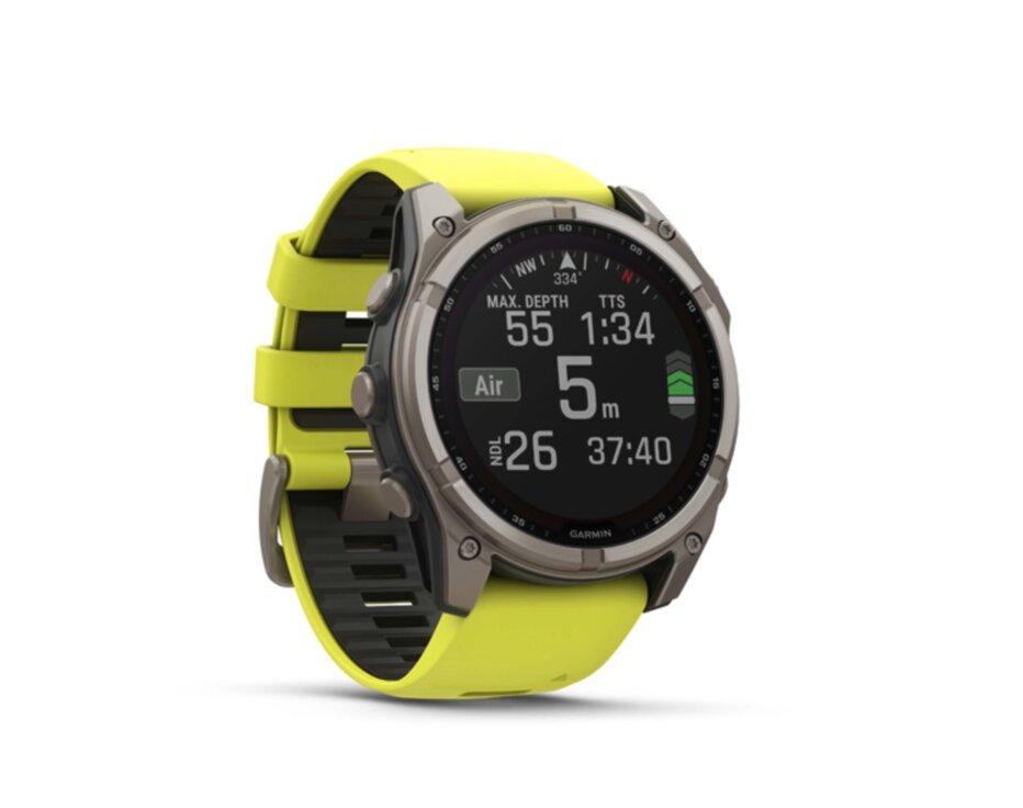 Garmin Fenix 8 51mm, Solar, Sapphire Titanium, Amp Yellow