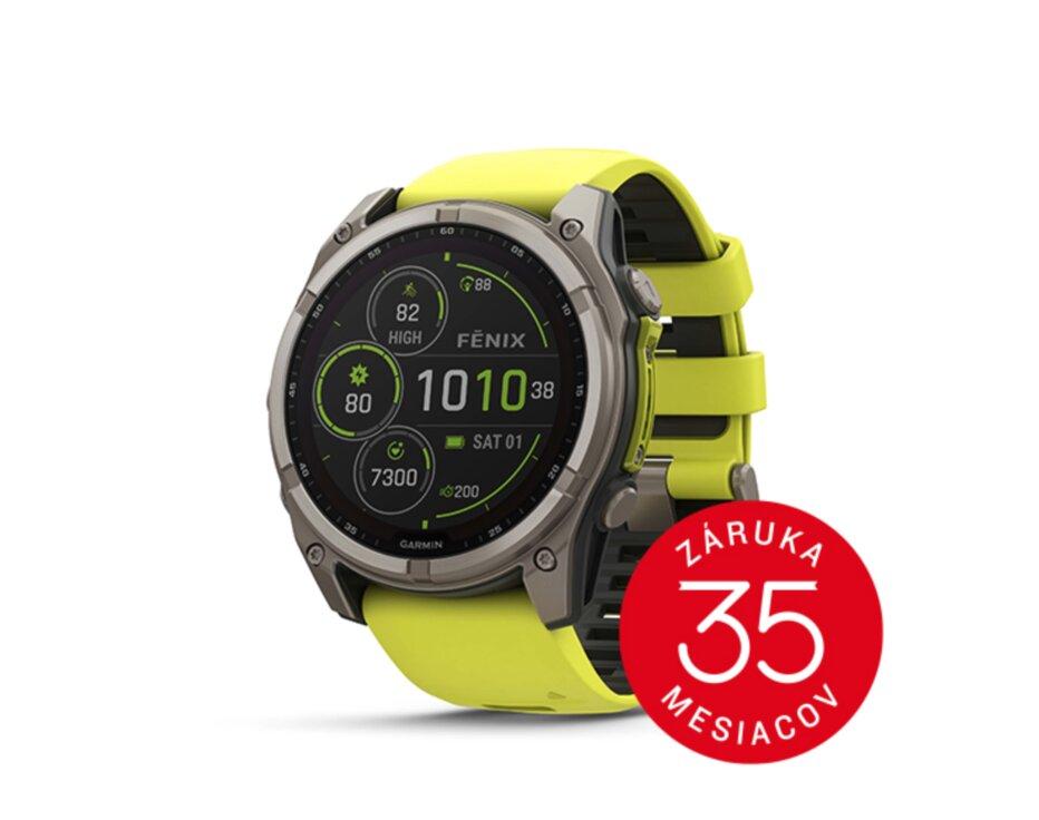 Garmin Fenix 8 51mm, Solar, Sapphire Titanium, Amp Yellow