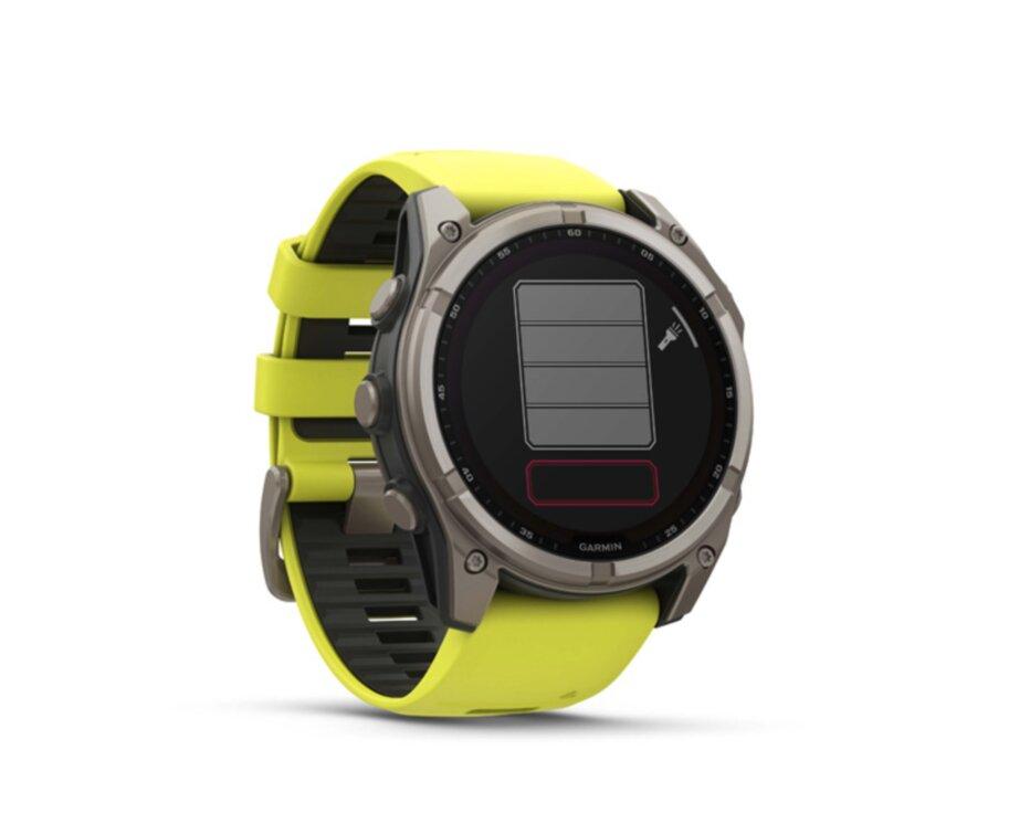 Garmin Fenix 8 51mm, Solar, Sapphire Titanium, Amp Yellow