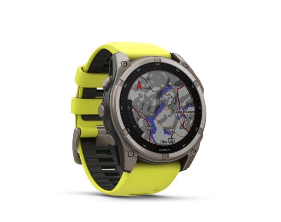 Garmin Fenix 8 51mm, Solar, Sapphire Titanium, Amp Yellow