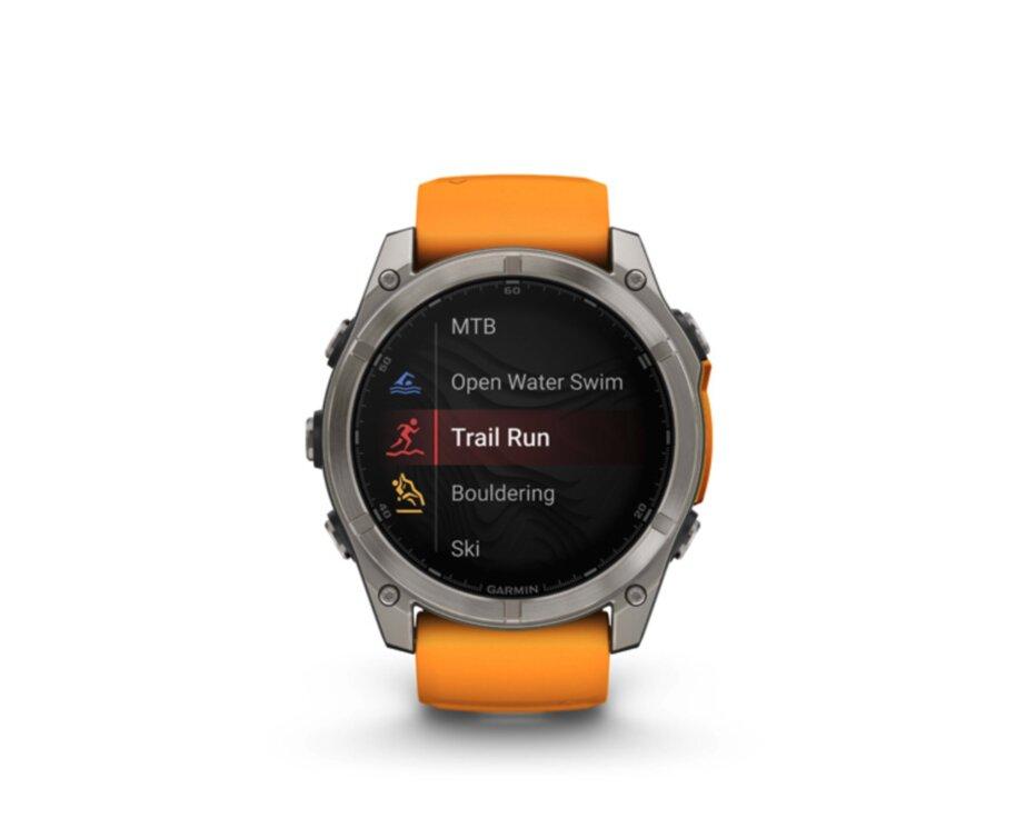 Garmin Fenix 8 51mm,  AMOLED, Sapphire, Titanium, spark orange band