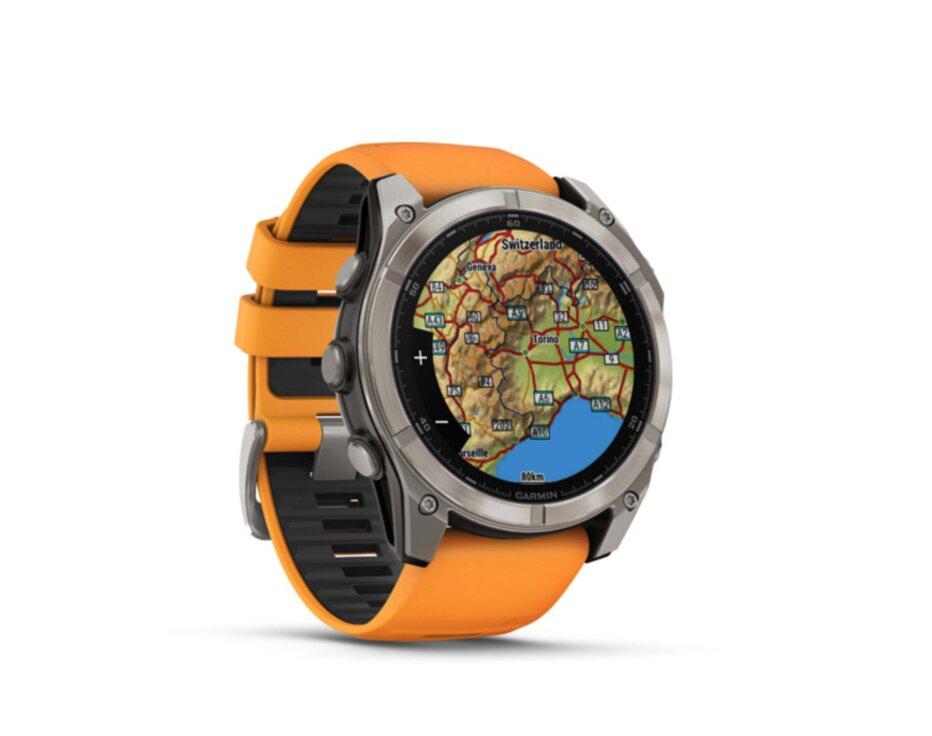 Garmin Fenix 8 51mm,  AMOLED, Sapphire, Titanium, spark orange band