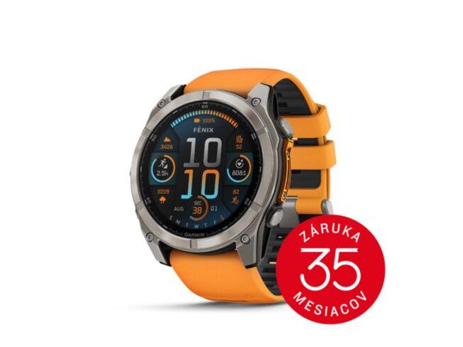 Garmin Fenix 8 51mm,  AMOLED, Sapphire, Titanium, spark orange band