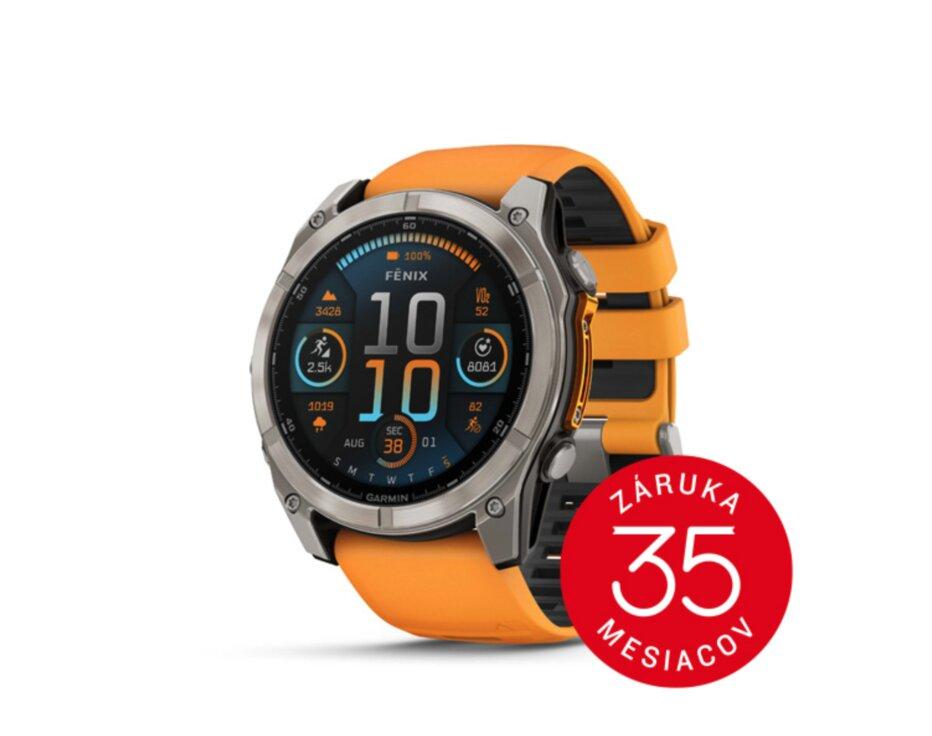 Garmin Fenix 8 51mm,  AMOLED, Sapphire, Titanium, spark orange band